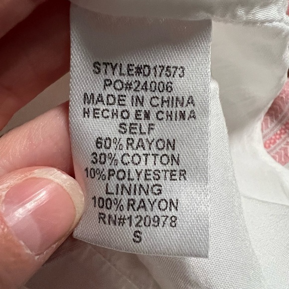 ENTRO Pink/Ivory Striped Long Bell Sleeve Mini Dress Size Small Spring Party - Picture 11 of 12